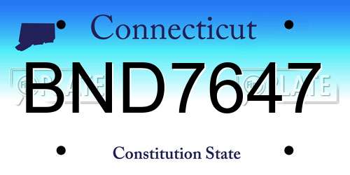 BND7647 Connecticut License Plate