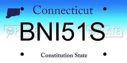 BNI51S Connecticut License Plate
