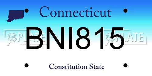 BNI815 Connecticut License Plate