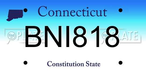 BNI818 Connecticut License Plate