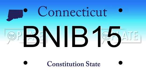 BNIB15 Connecticut License Plate