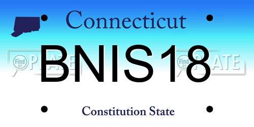 BNIS18 Connecticut License Plate