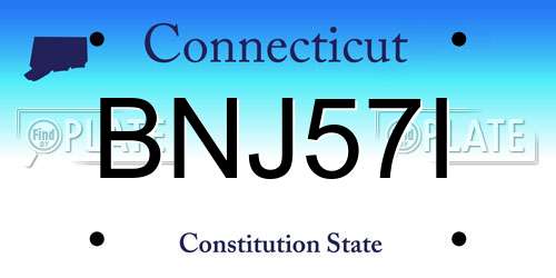 BNJ57I Connecticut License Plate