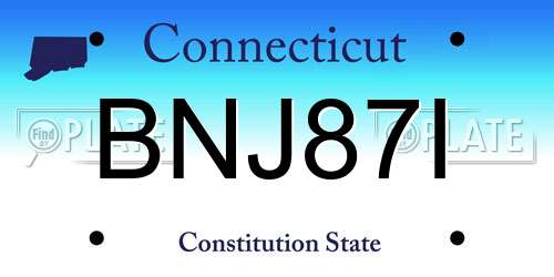 BNJ87I Connecticut License Plate