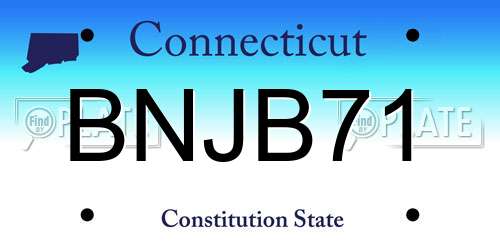 BNJB71 Connecticut License Plate