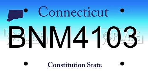 BNM4103 Connecticut License Plate