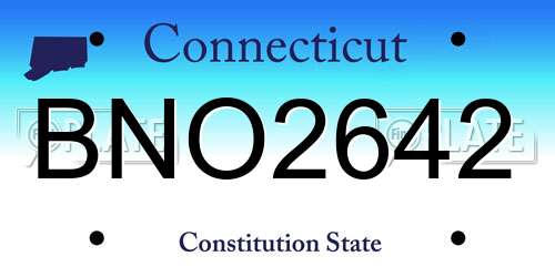 BNO2642 Connecticut License Plate
