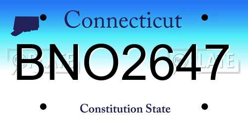 BNO2647 Connecticut License Plate