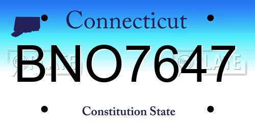 BNO7647 Connecticut License Plate