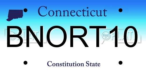 BNORT10 Connecticut License Plate
