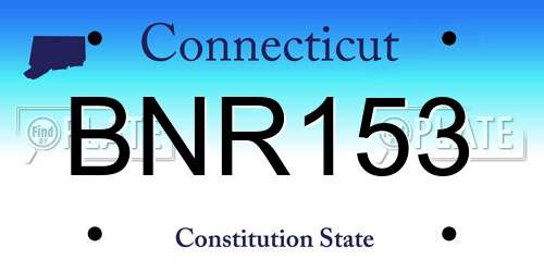 BNR153 Connecticut License Plate