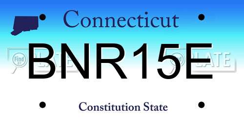 BNR15E Connecticut License Plate