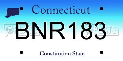 BNR183 Connecticut License Plate
