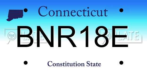 BNR18E Connecticut License Plate