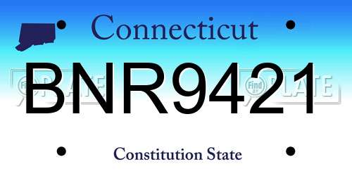 BNR9421 Connecticut License Plate
