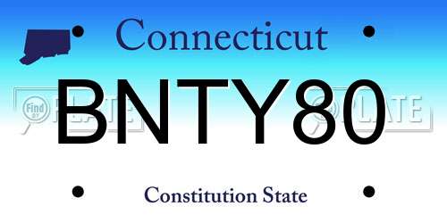 BNTY80 Connecticut License Plate