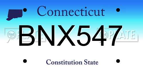 BNX547 Connecticut License Plate