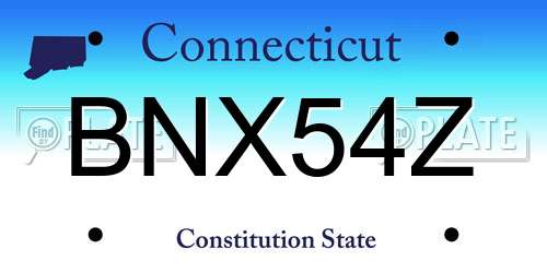 BNX54Z Connecticut License Plate
