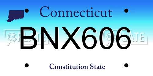 BNX606 Connecticut License Plate