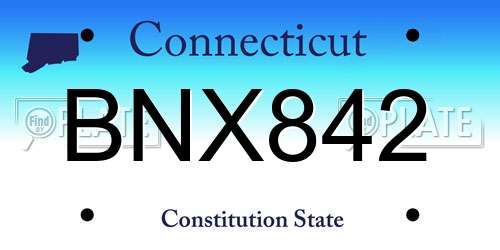 BNX842 Connecticut License Plate