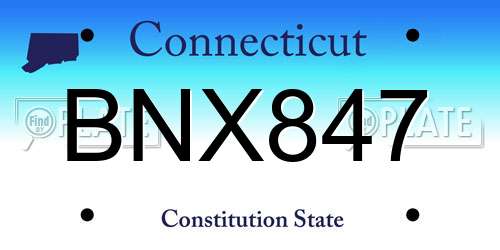 BNX847 Connecticut License Plate