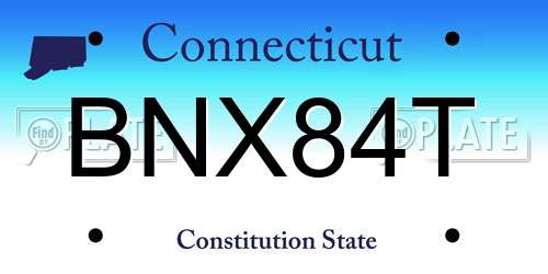 BNX84T Connecticut License Plate