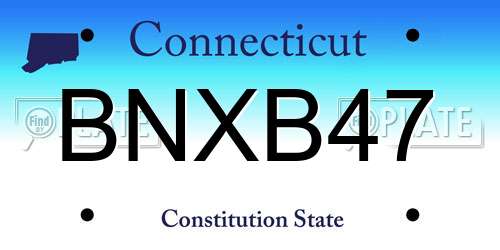 BNXB47 Connecticut License Plate