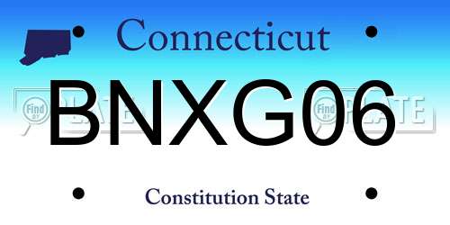 BNXG06 Connecticut License Plate