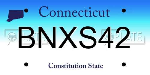 BNXS42 Connecticut License Plate