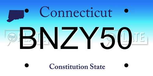 BNZY50 Connecticut License Plate