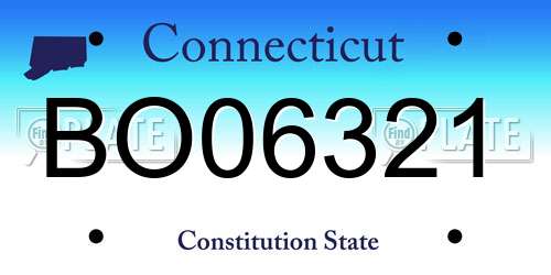 BO06321 Connecticut License Plate