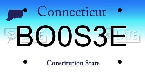 BO0S3E Connecticut License Plate