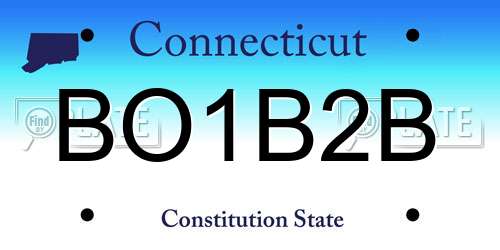 BO1B2B Connecticut License Plate
