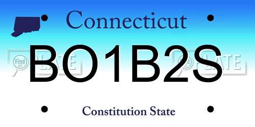 BO1B2S Connecticut License Plate