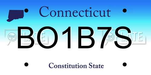 BO1B7S Connecticut License Plate