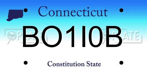 BO1I0B Connecticut License Plate