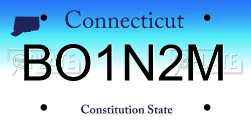 BO1N2M Connecticut License Plate