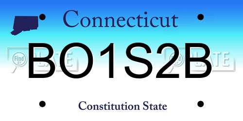 BO1S2B Connecticut License Plate