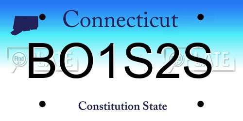 BO1S2S Connecticut License Plate