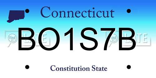 BO1S7B Connecticut License Plate
