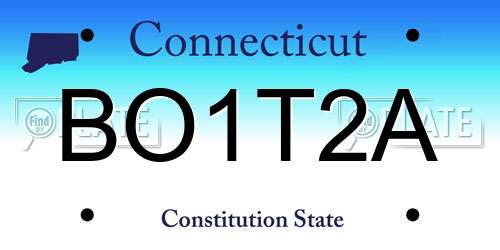 BO1T2A Connecticut License Plate