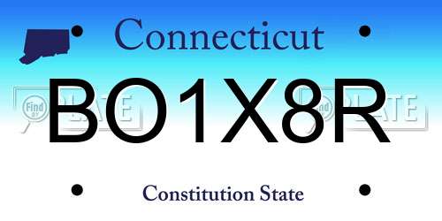 BO1X8R Connecticut License Plate