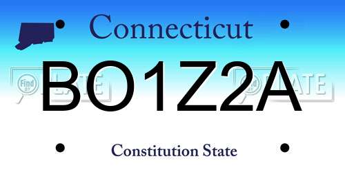 BO1Z2A Connecticut License Plate