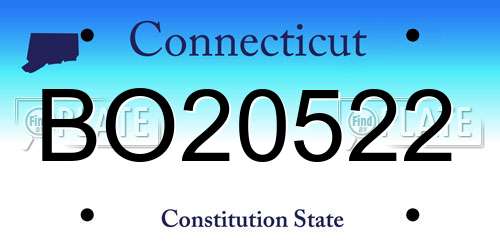 BO20522 Connecticut License Plate