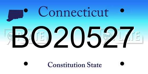 BO20527 Connecticut License Plate