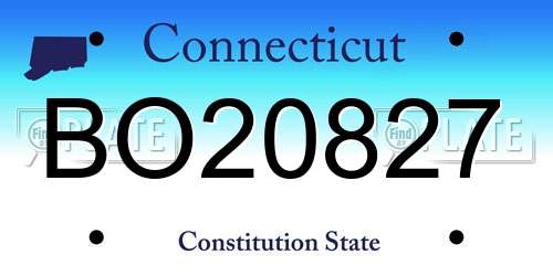 BO20827 Connecticut License Plate