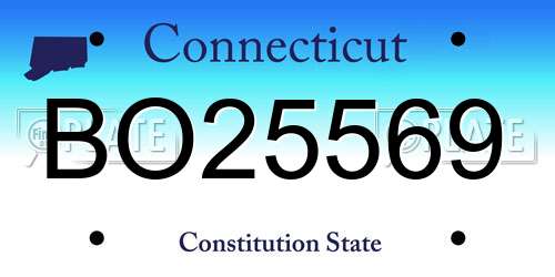 BO25569 Connecticut License Plate