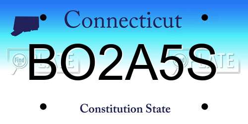 BO2A5S Connecticut License Plate