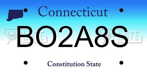 BO2A8S Connecticut License Plate