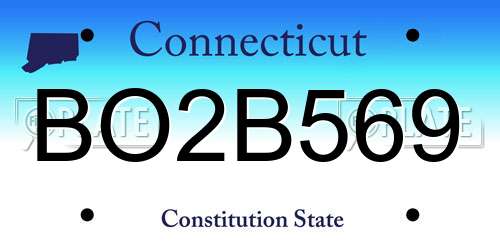 BO2B569 Connecticut License Plate